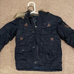 Zara Kids Black Puffer Jacket with Faux Fur